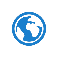 Icono azul de globo terráqueo, representa servicios de extranjería y permisos de residencia Icono azul de globo terráqueo, representa servicios de extranjería y permisos de residencia